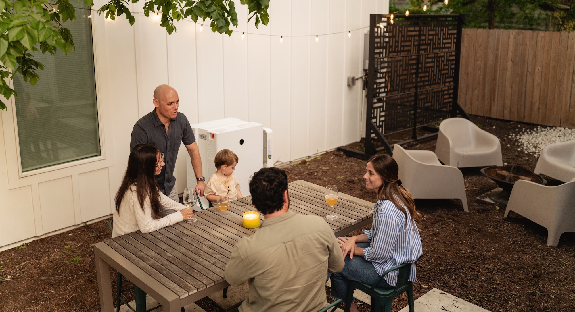 Family at backyard get together