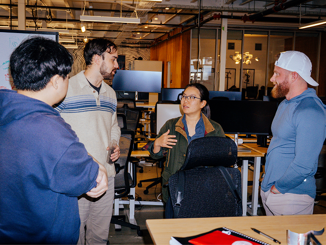 Base team members huddling
