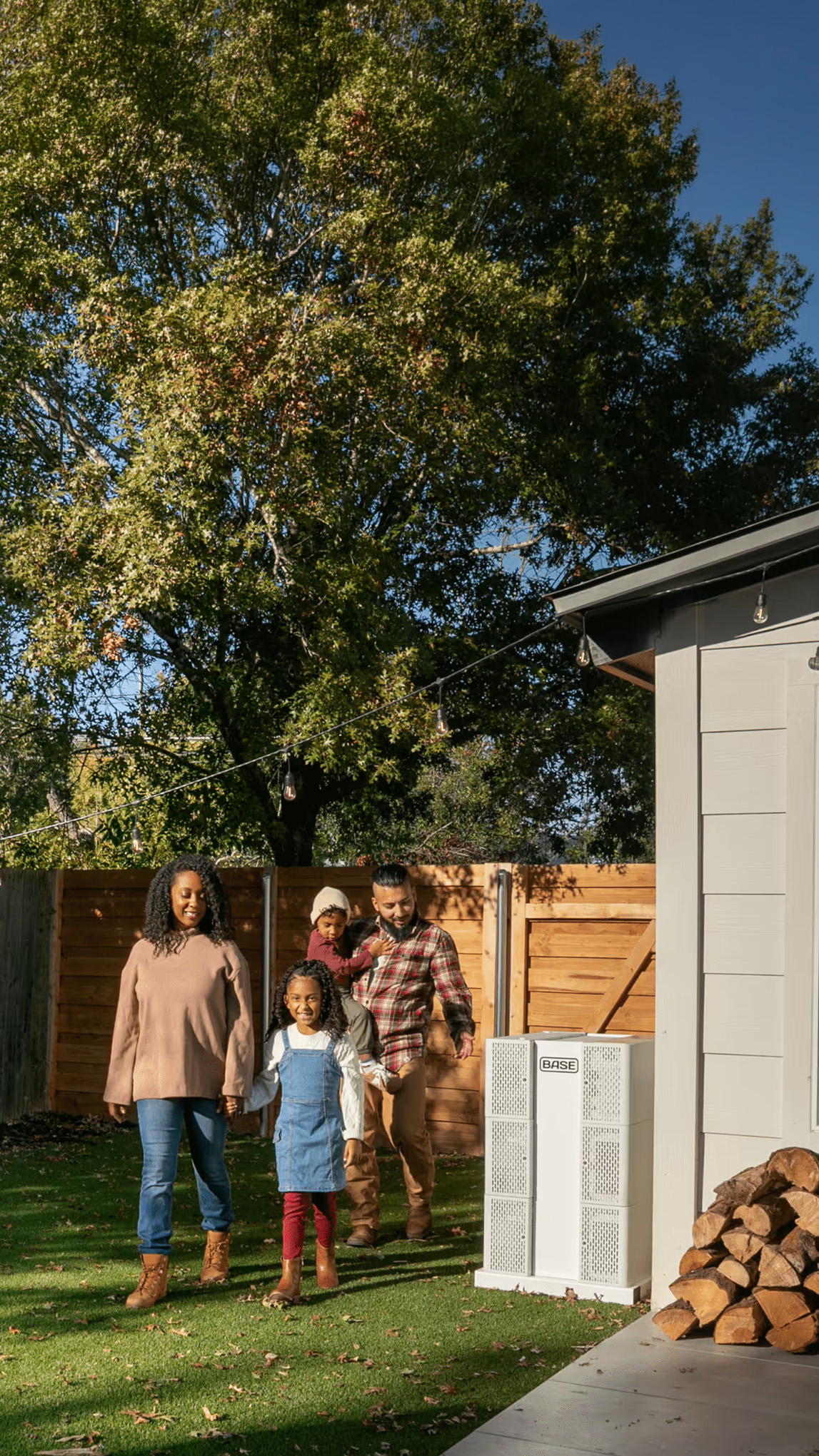 Family next to Base battery