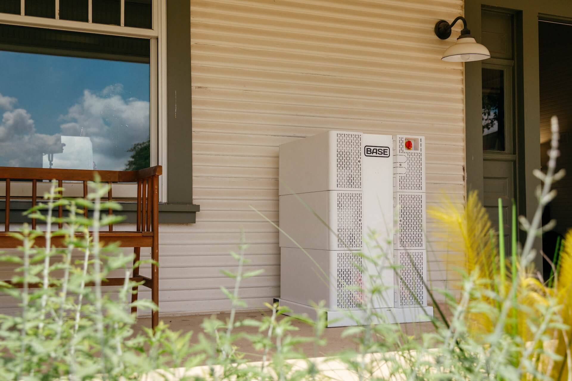 Base Battery on porch in springtime