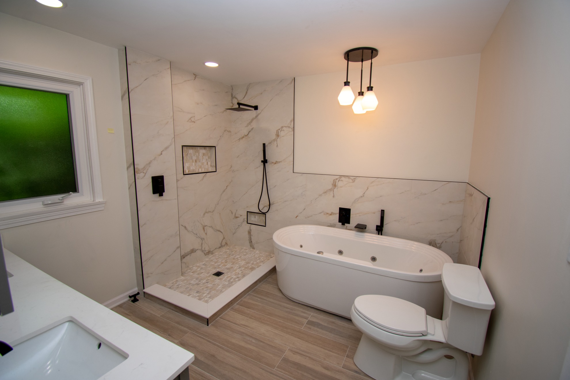 Bathroom remodeling detail from a Lake Zurich, IL project by SenkusBuild