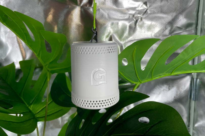 Grow sensor in test tent showing ideal placement