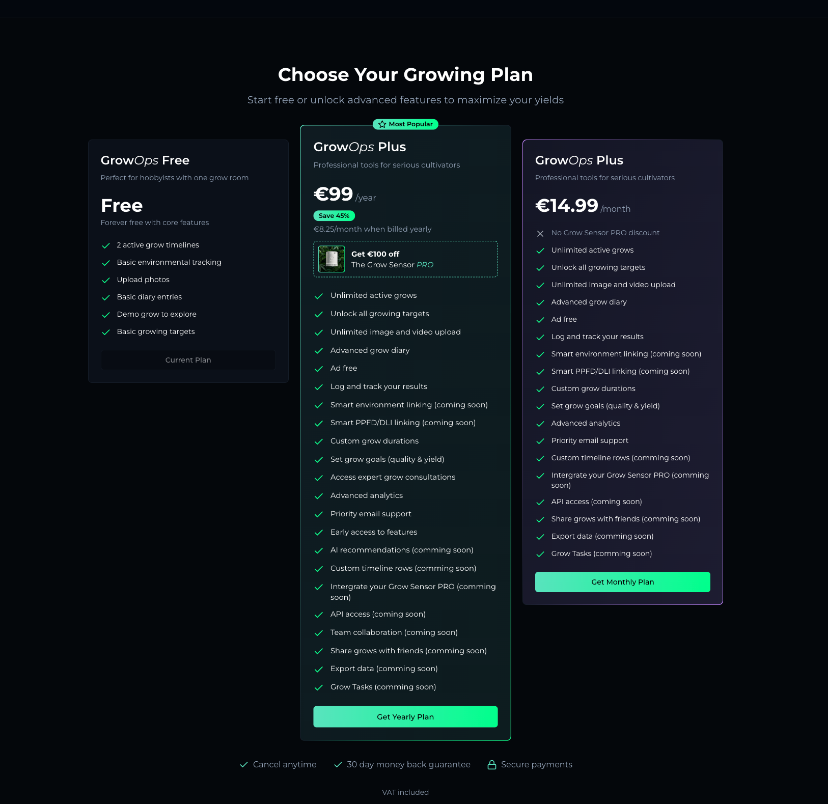 GrowOps plans