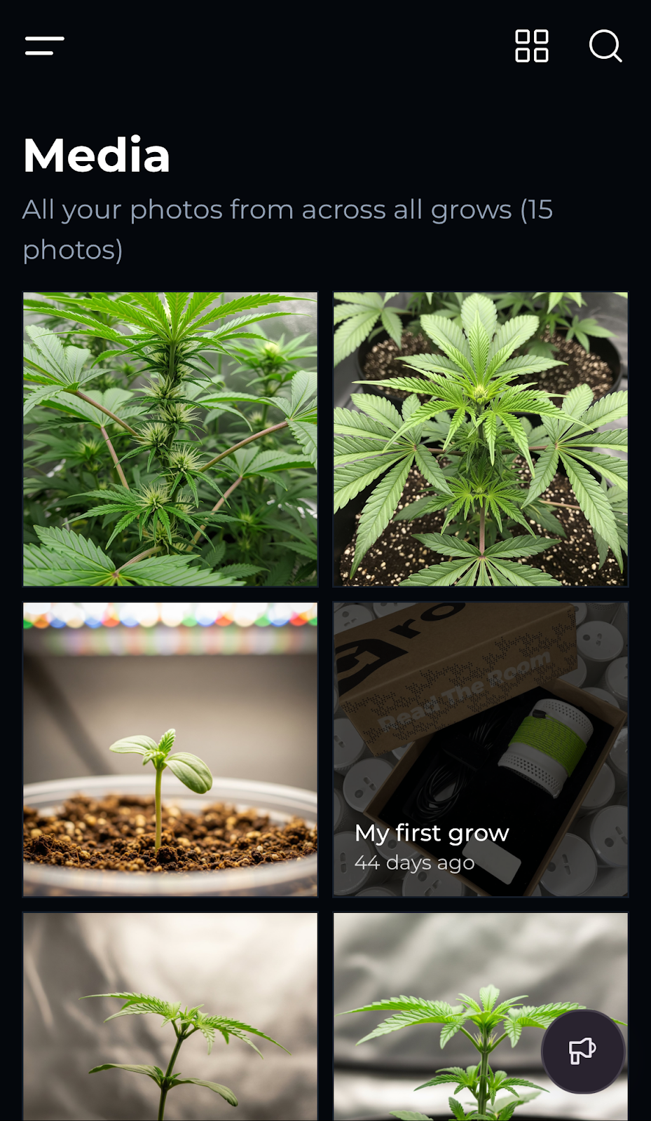 GrowOps media library - mobile view