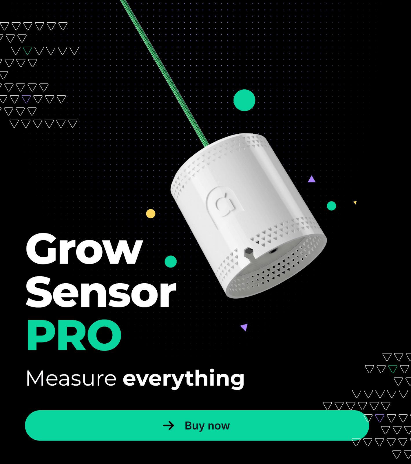 Grow Sensor PRO measuring leaf temperature and calculating leaf VPD