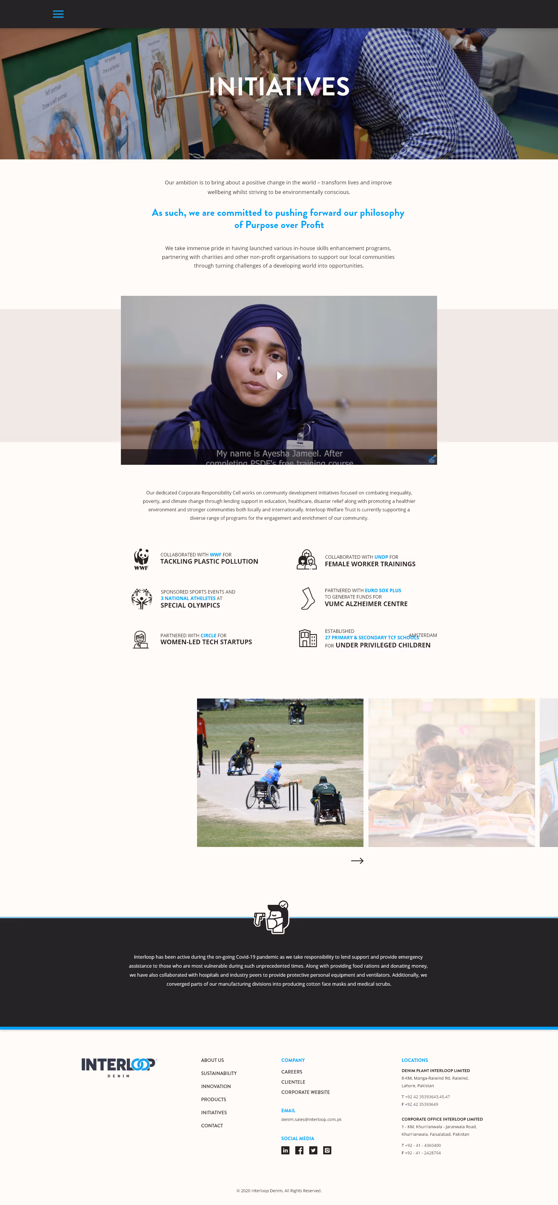 Initiatives | Interloop Denim