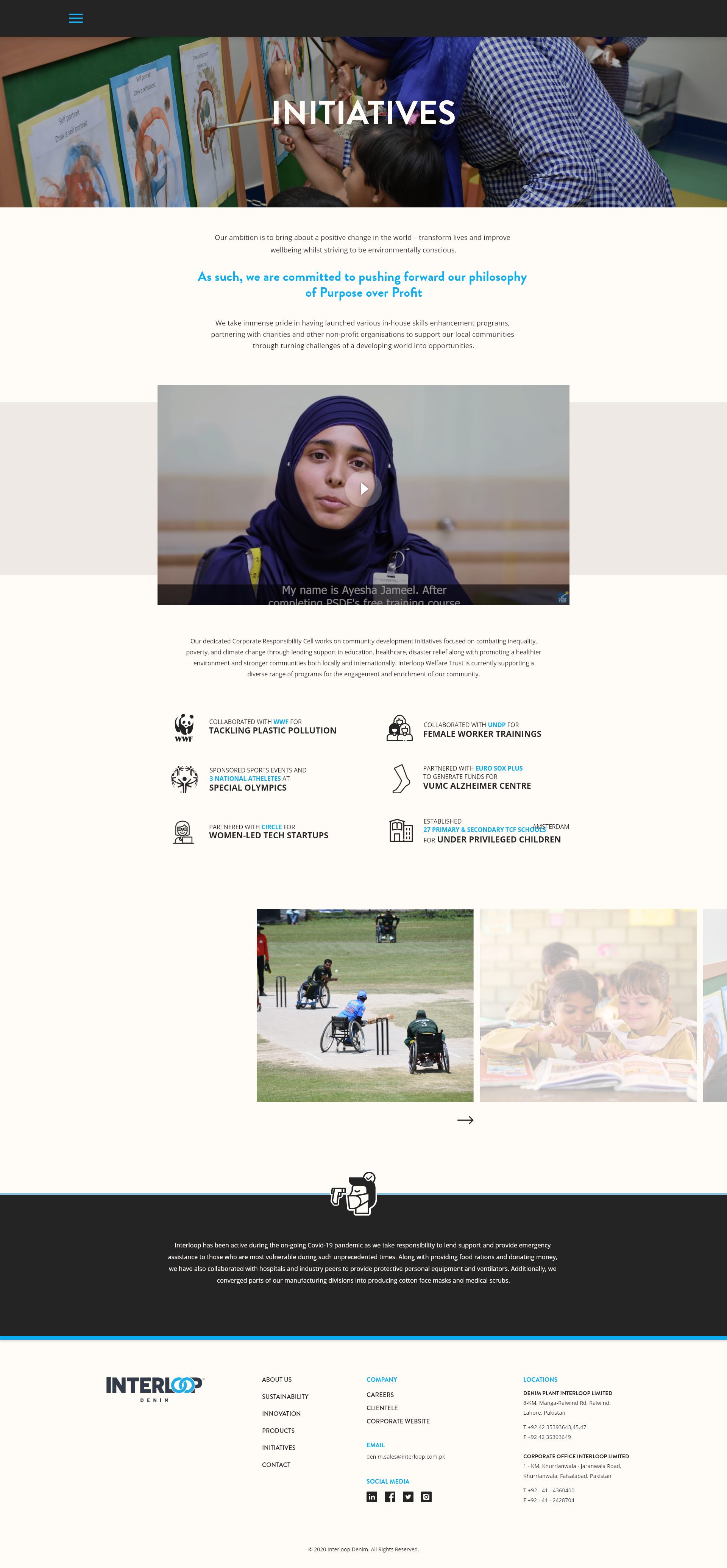 Interloop Denim -  Initiatives