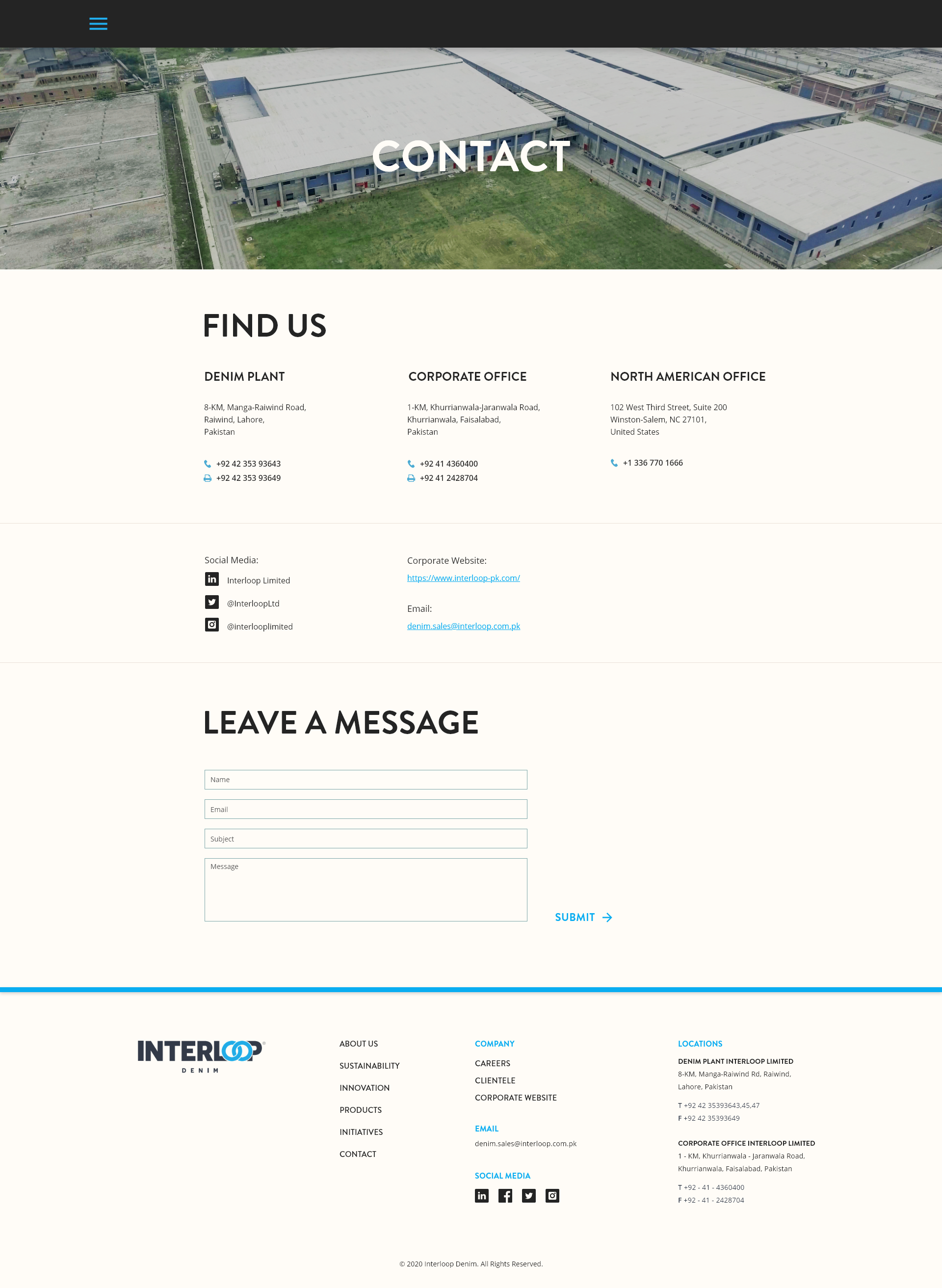 Interloop Denim - Contact