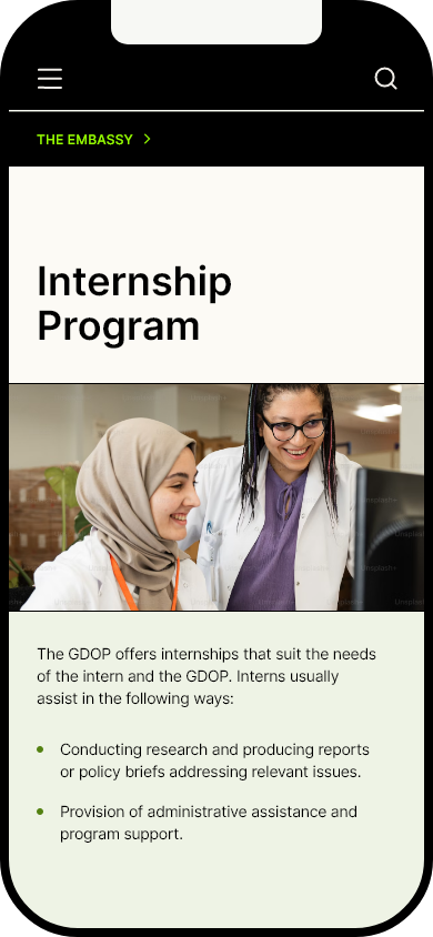 Internship Program Page - Mobile