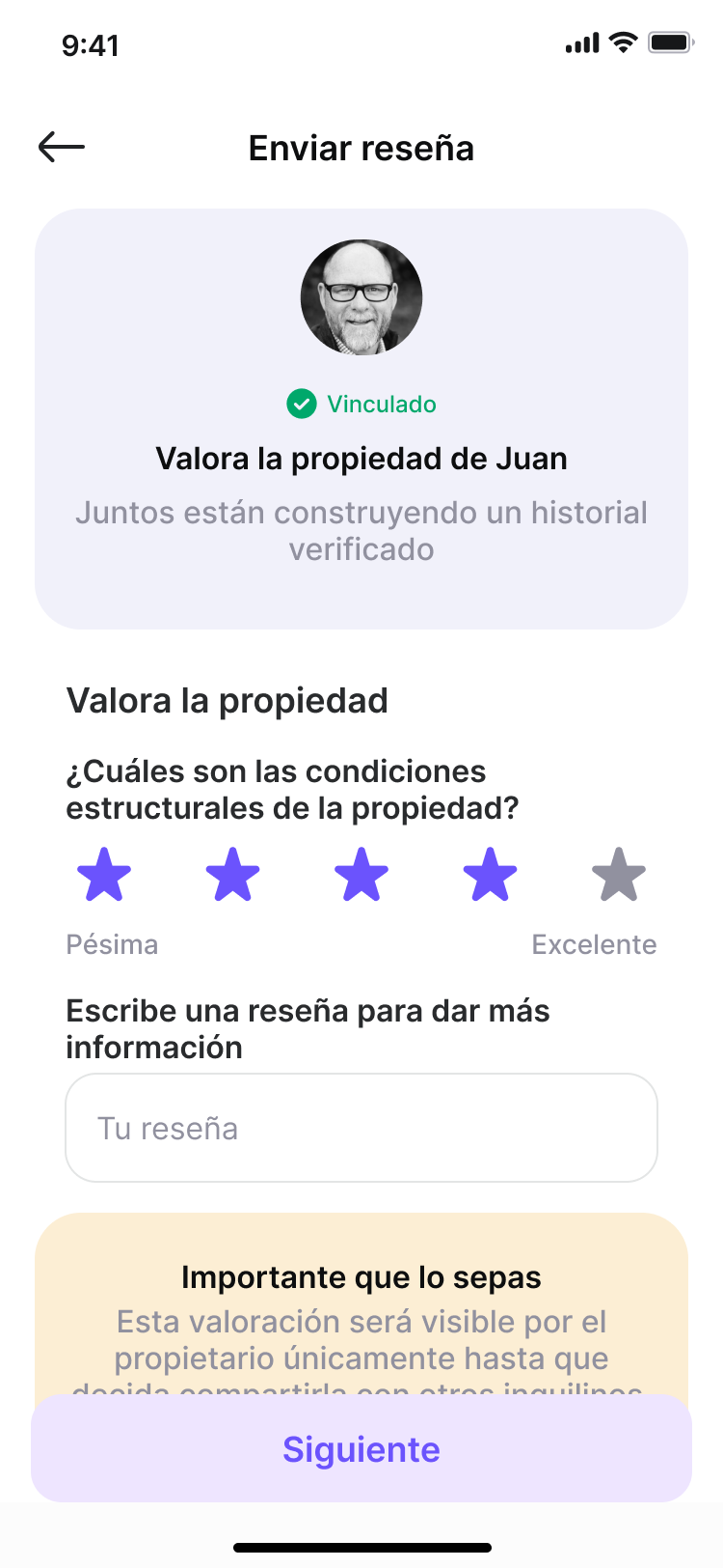 Mobile screen showing a kitchen with a virtual tour badge