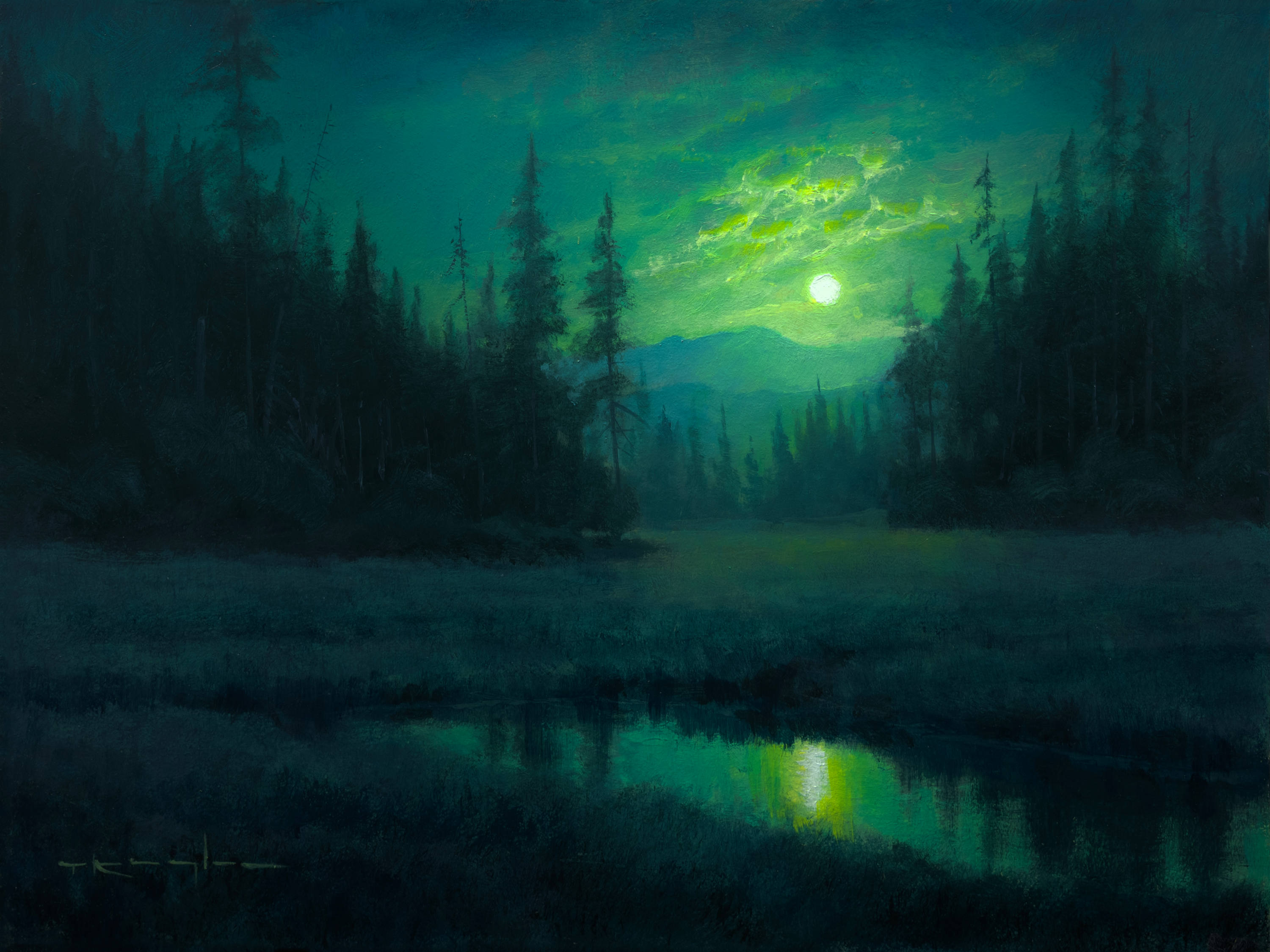 “MOON RISE, PSALMS 4:8” by Thomas Kegler