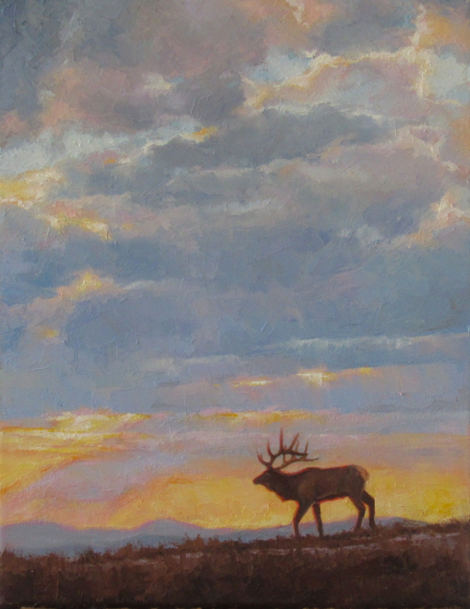 "AT THE END OF THE DAY-WAPITI" by Daren Wilding