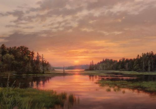 "SUNSET ON THE WATER'S EDGE" by Liane Whittum