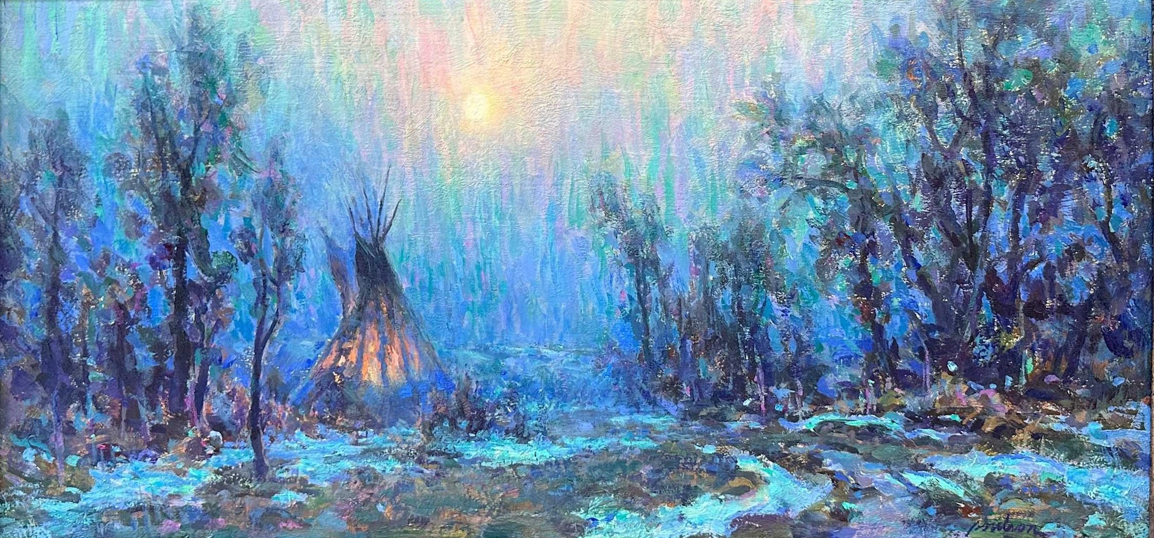 “TEEPEE AND SPRING MOON” by James Poulson