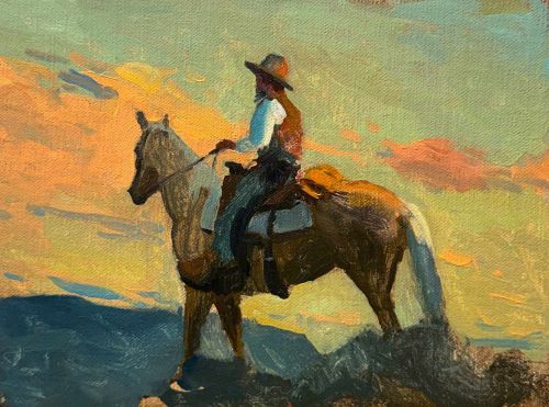 "SUNSET AND A COWBOY" by Tyler Murphy