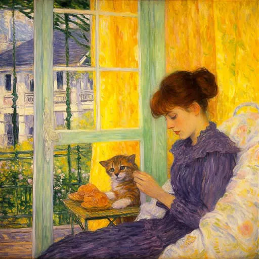 Seated Woman with Cat, 1979