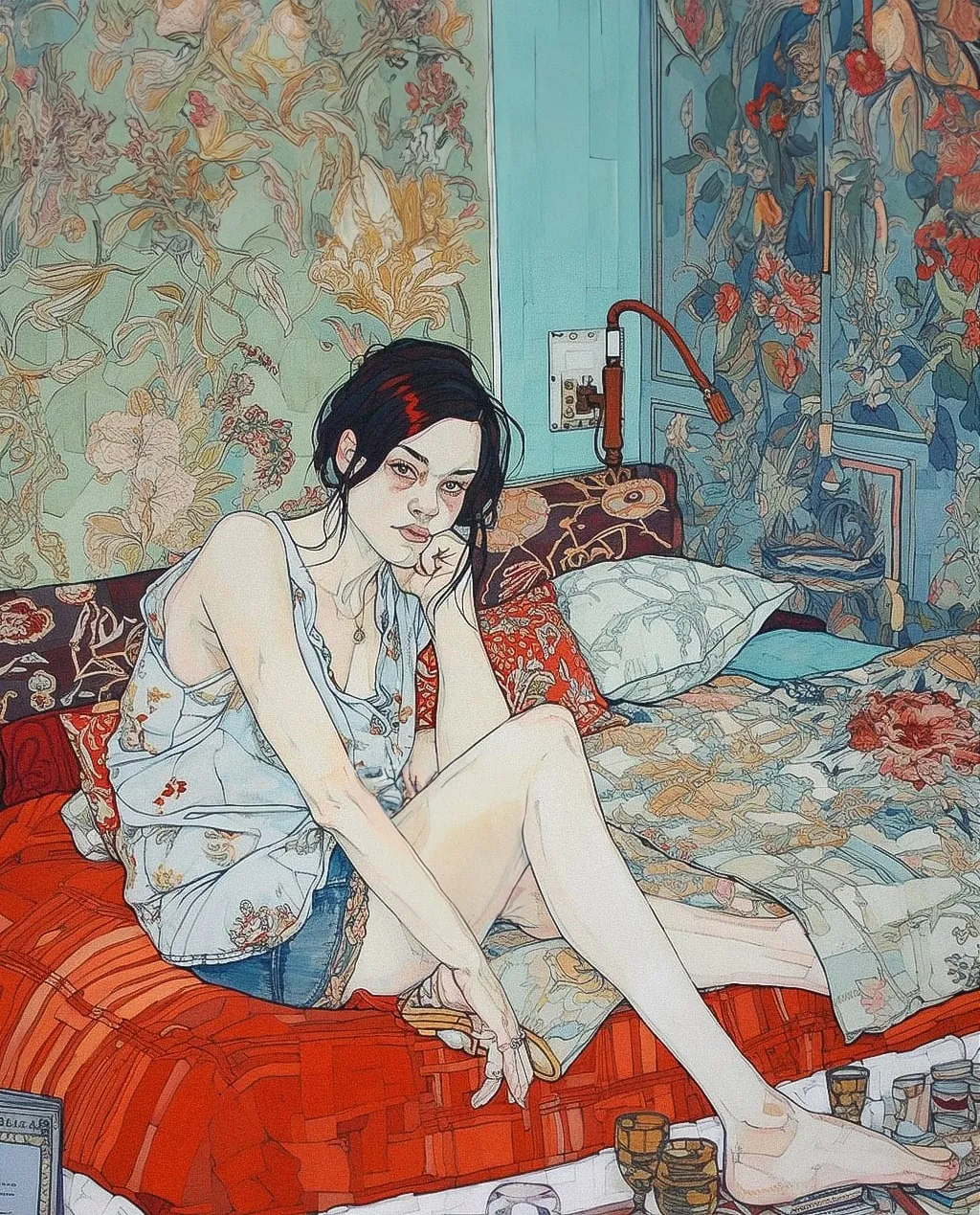 Tiffany, Sitting on the Bed, 2020