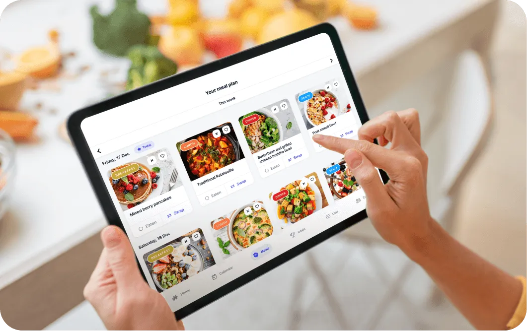 aKin assistive NDIS funded tablet includes a meal planner and lot's of recipes.