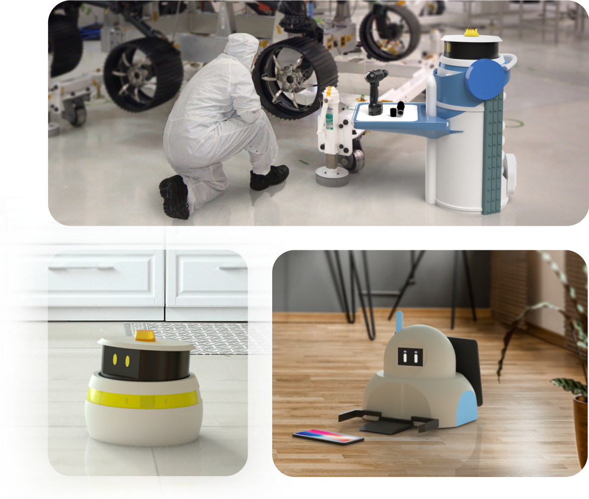 Our assistive robots help people living with a physical disability to manage their home, 