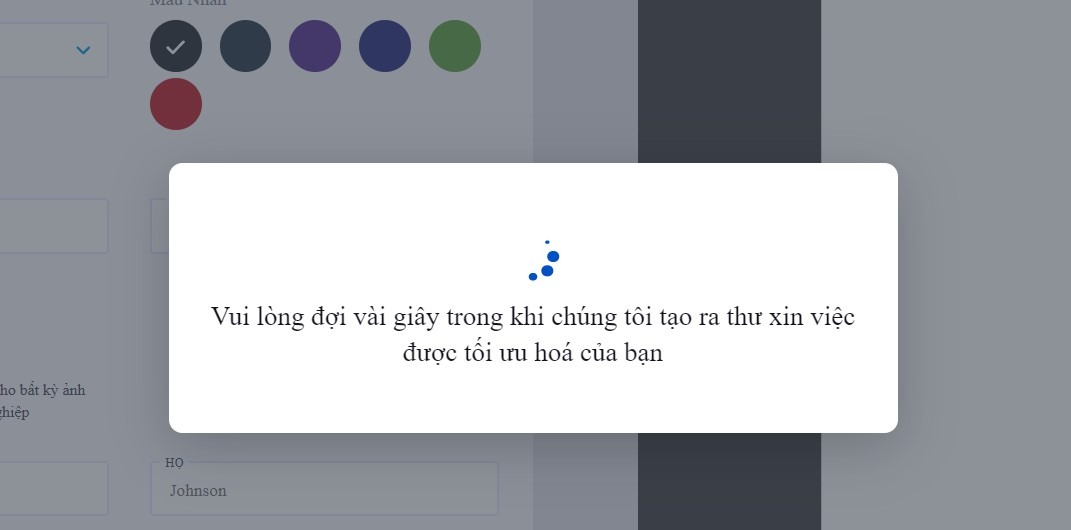 Thư xin việc bằng AI đang được khởi tạo