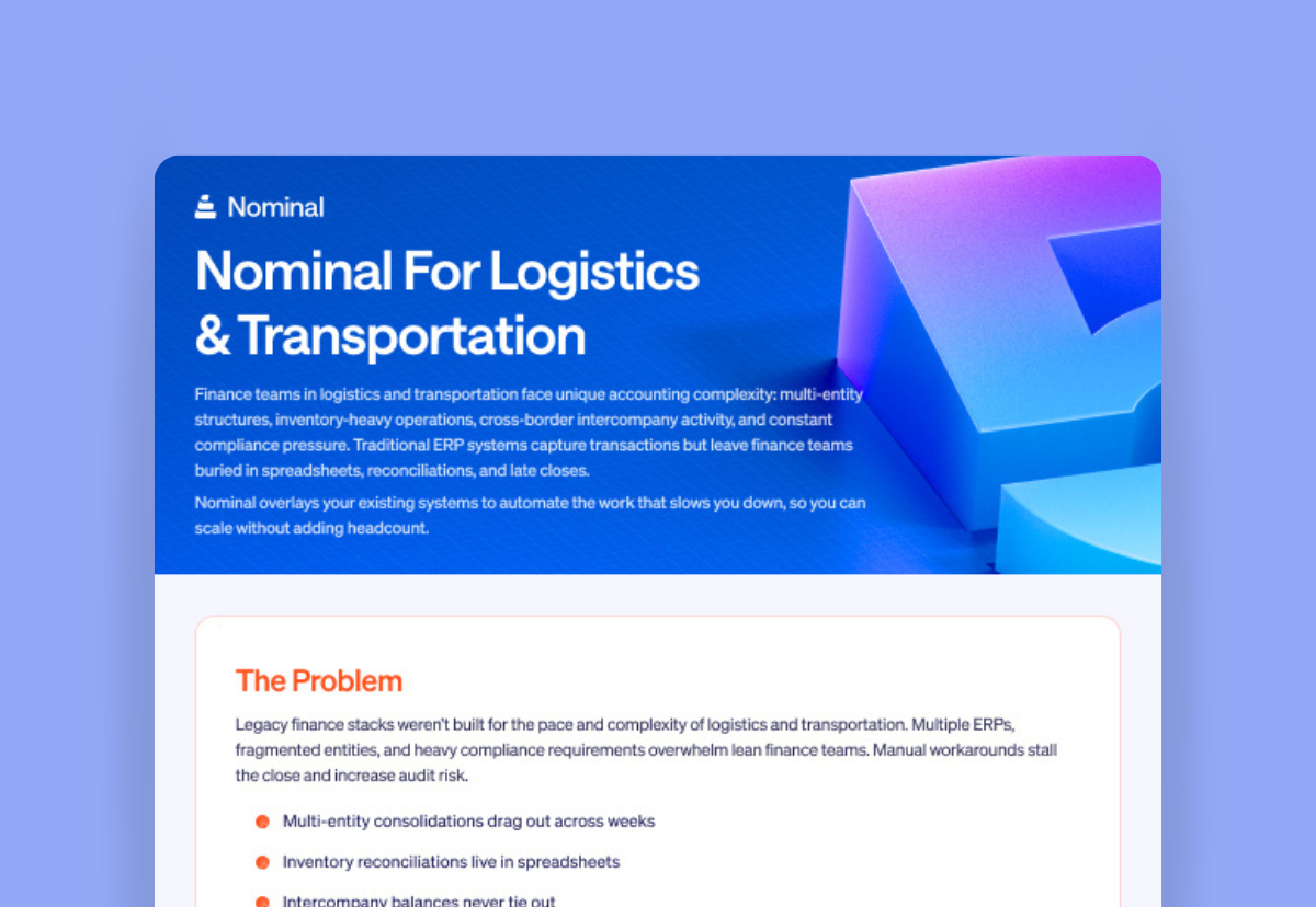 Nominal for Logistics & Transportation