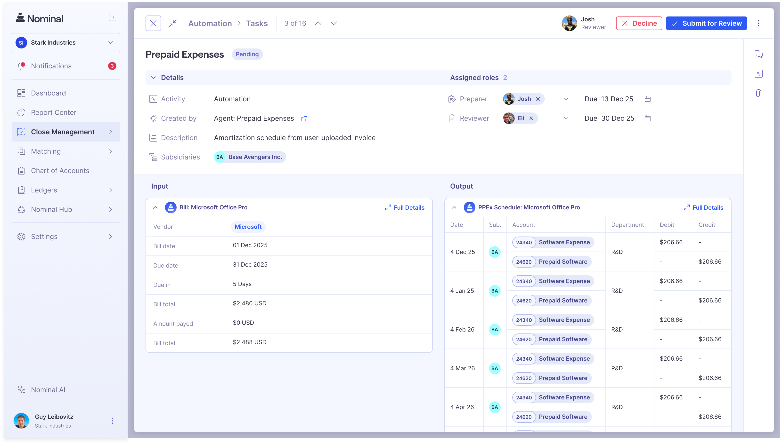 This shows the concrete example of agent-prepared work entering the workflow.