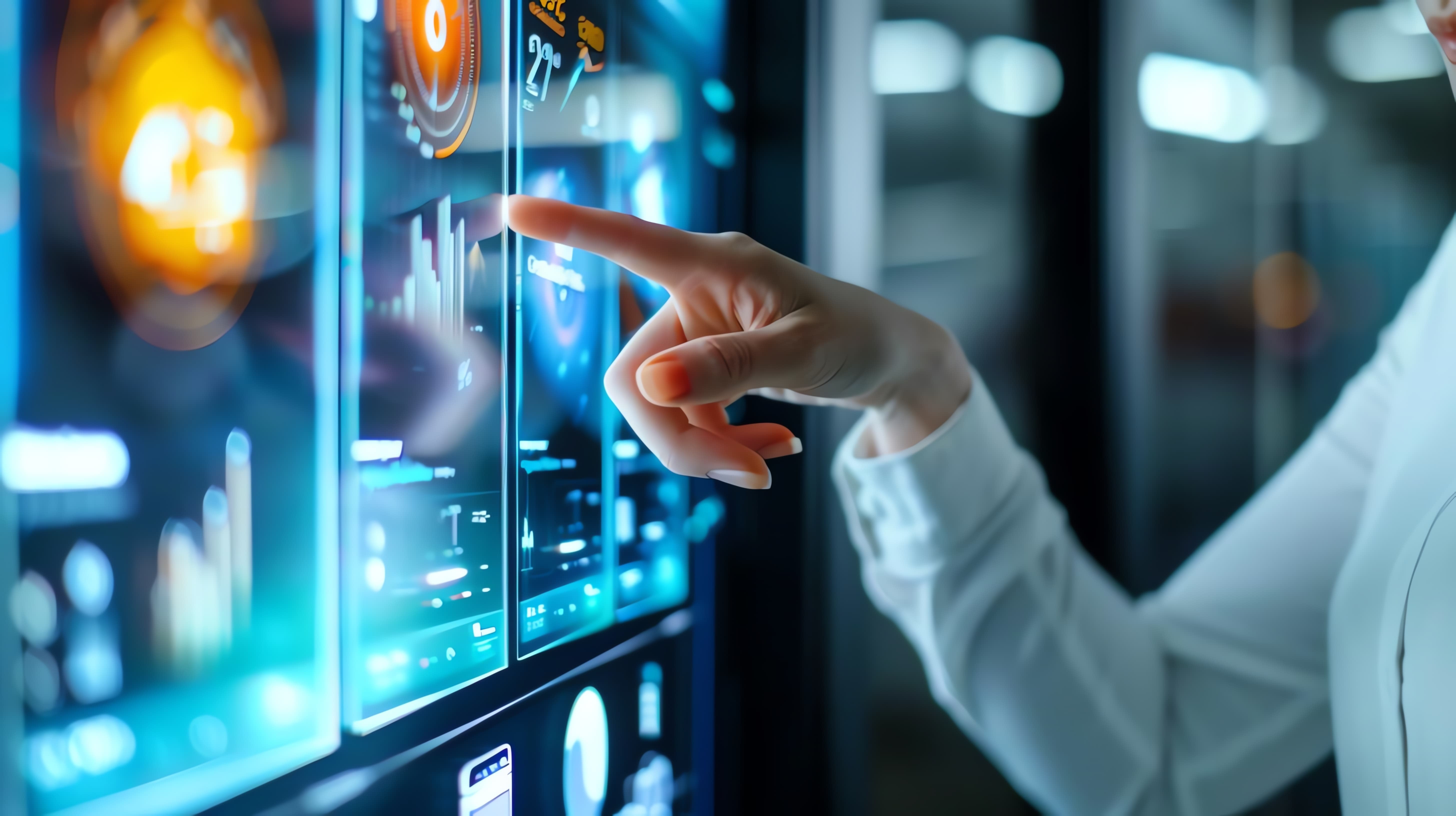 Product Customization An illuminated screen showing product customization options