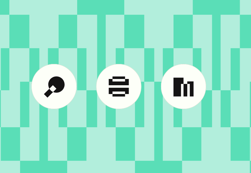 nominal agents representes by symbols in black and white on a green background