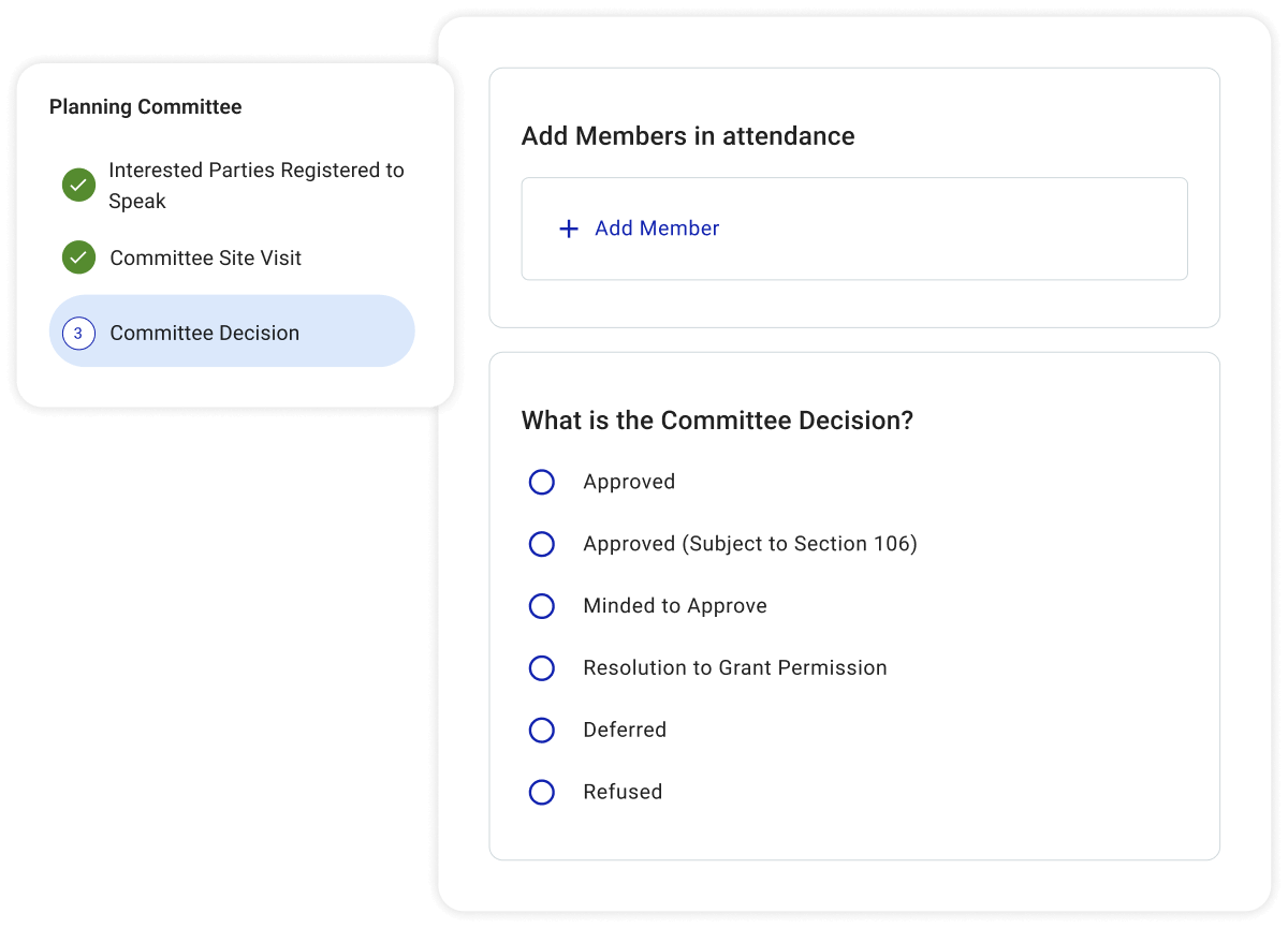 A preview of tasks and a form