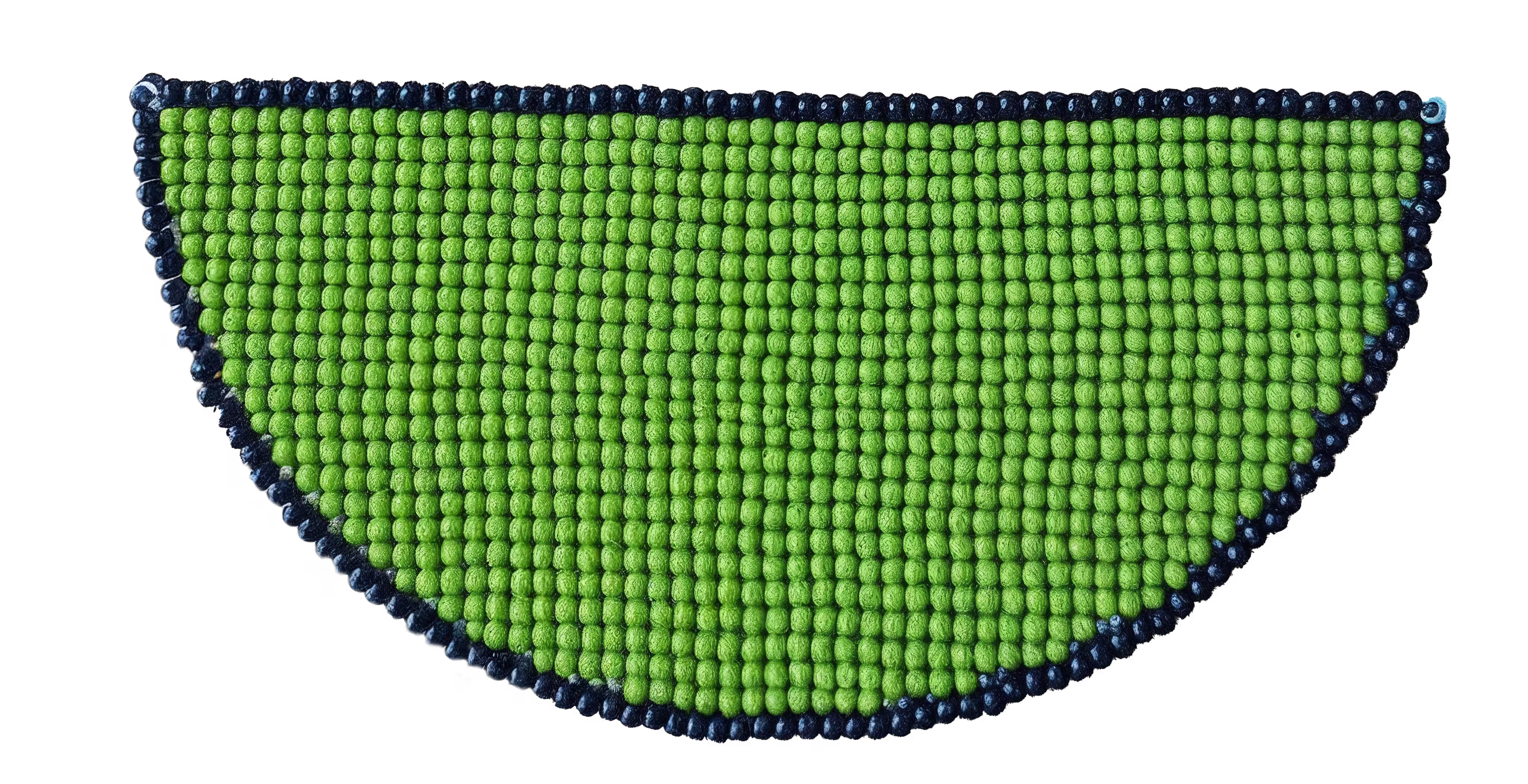 Green semi circle beaded shape