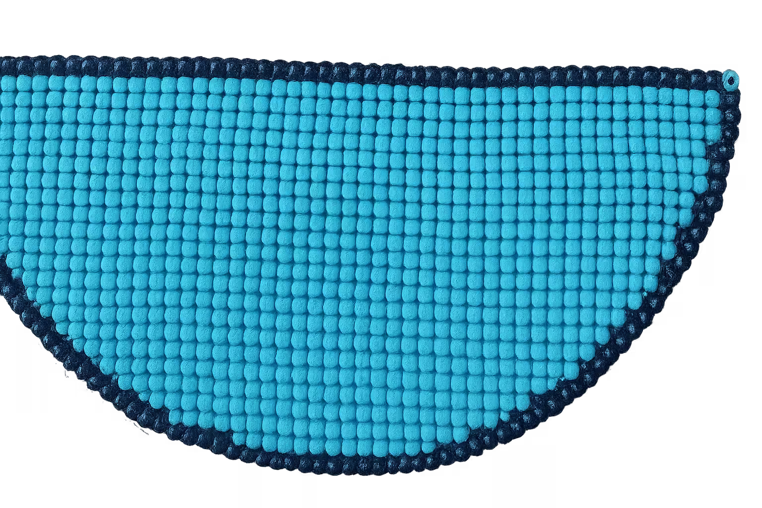 Light blue semi circle beaded shape