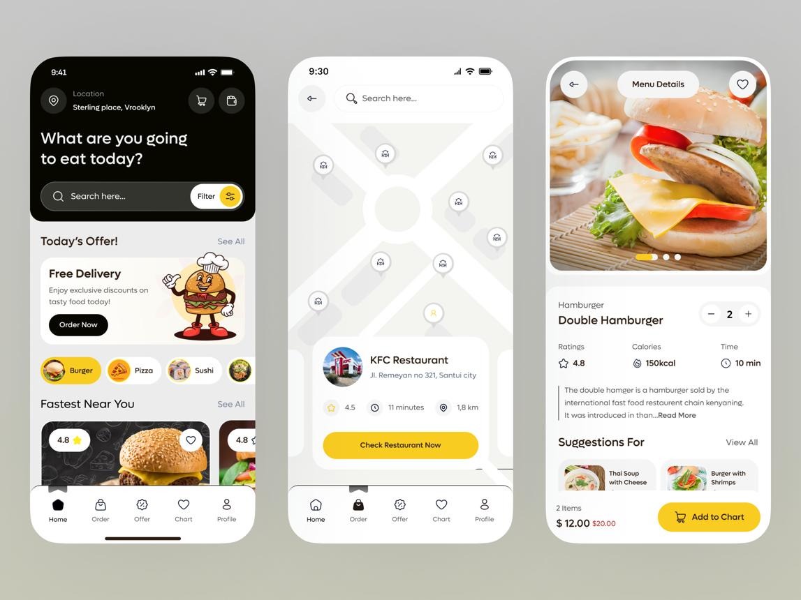 Food Delivery App UI — Order, Track & Enjoy Effortlessly by Fazlur Rahman on Dribbble
