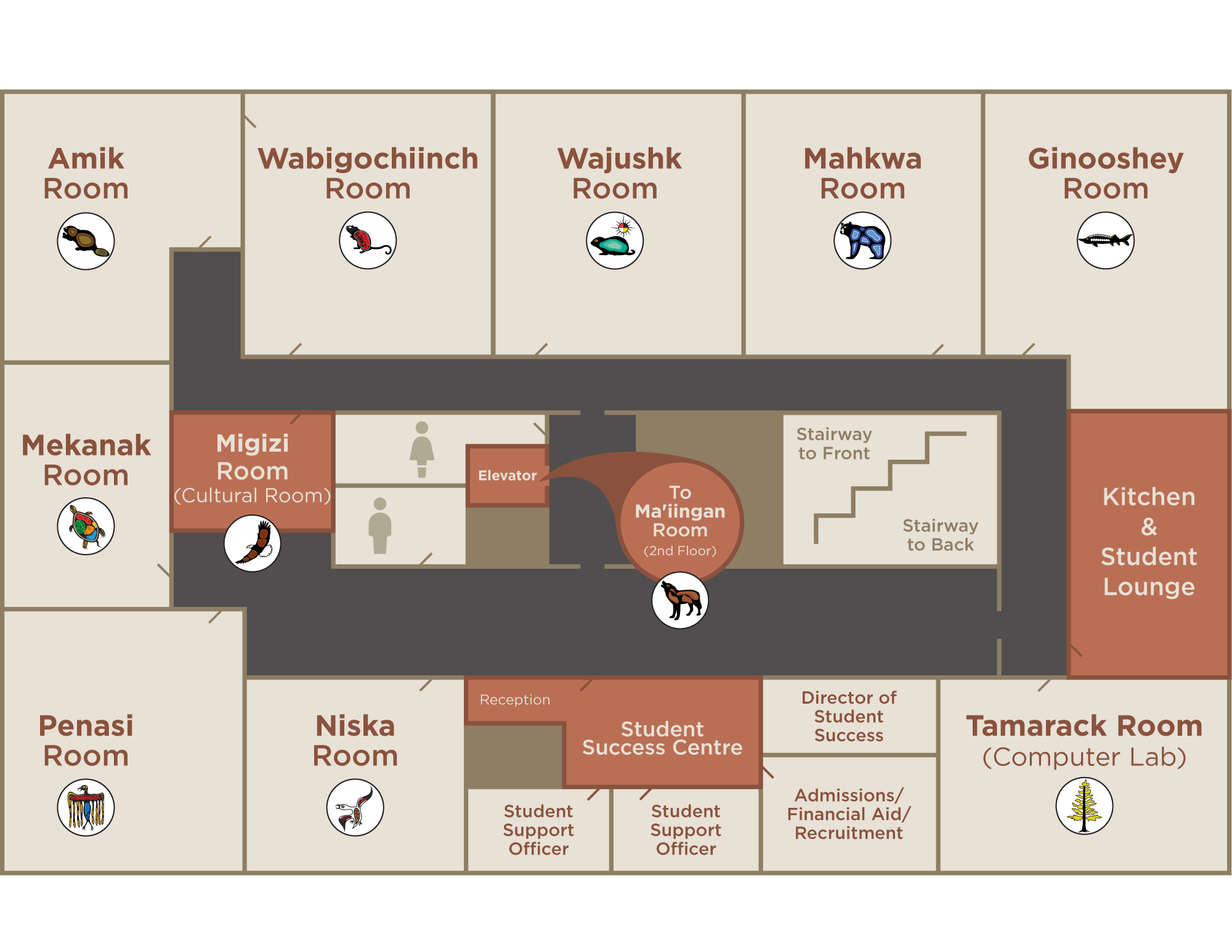 Map of the third Floor of Oski-Wenjack Classrooms