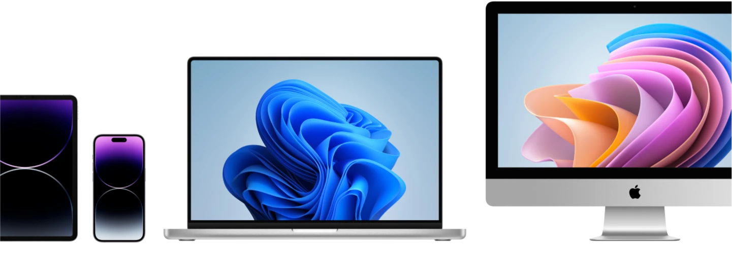 Планшет, телефон, ноутбук, Мак