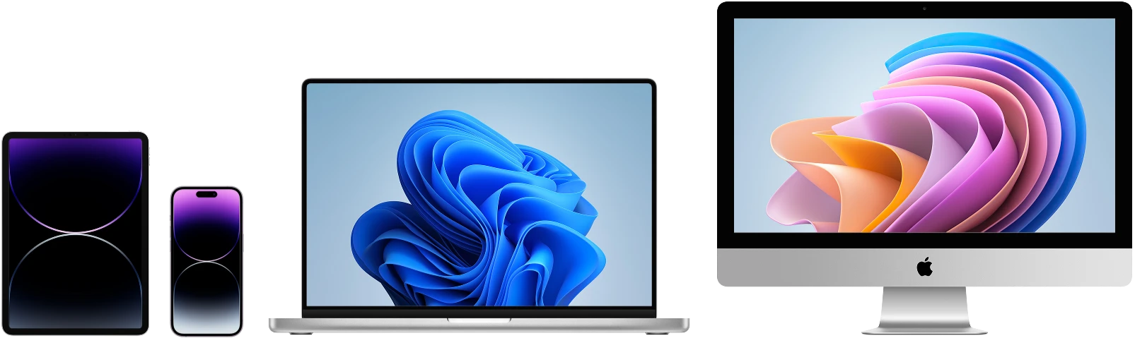 Планшет, телефон, ноутбук, Мак