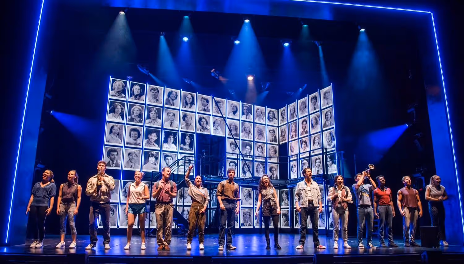 A live stage performance at a theater. 