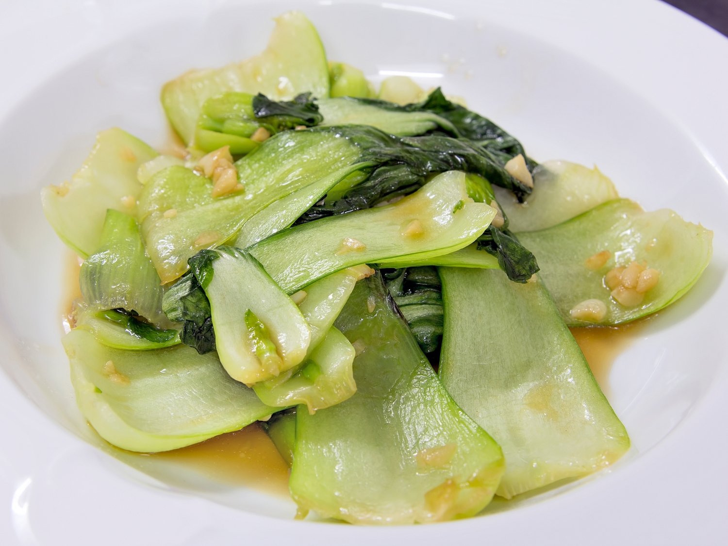 A picture of stir fried bok choy dish