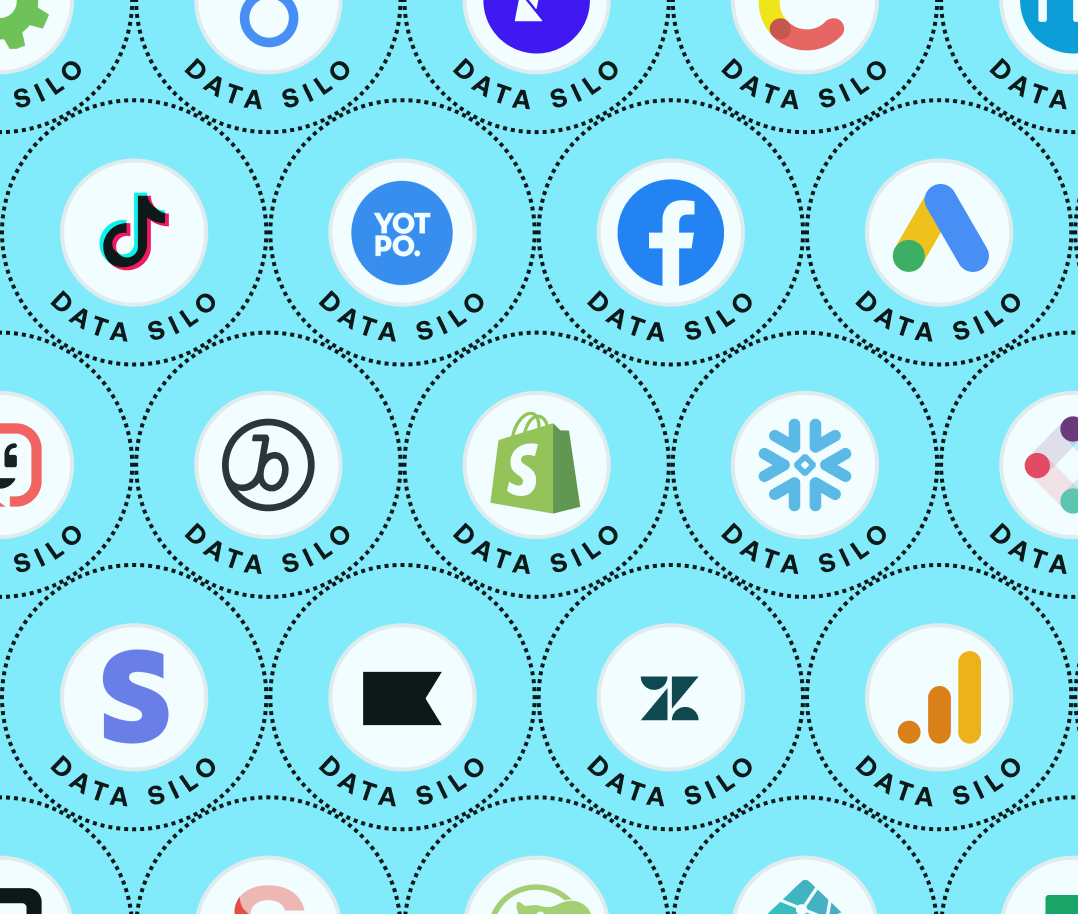 An image showing all your apps in their own data siloes