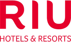 Logotipo da RIU Hotels & Resorts em vermelho.