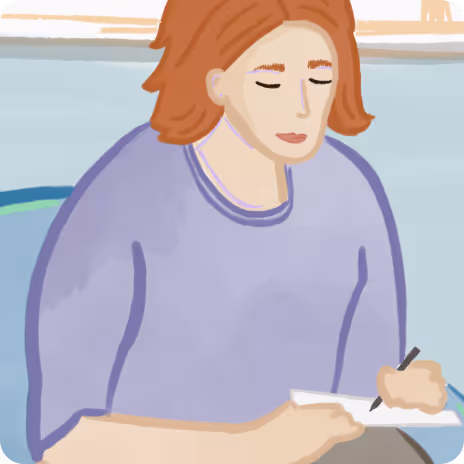 Therapist taking notes in a session