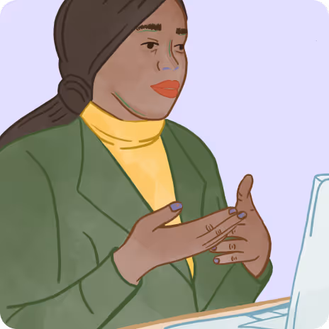 Woman on a video therapy call on her laptop