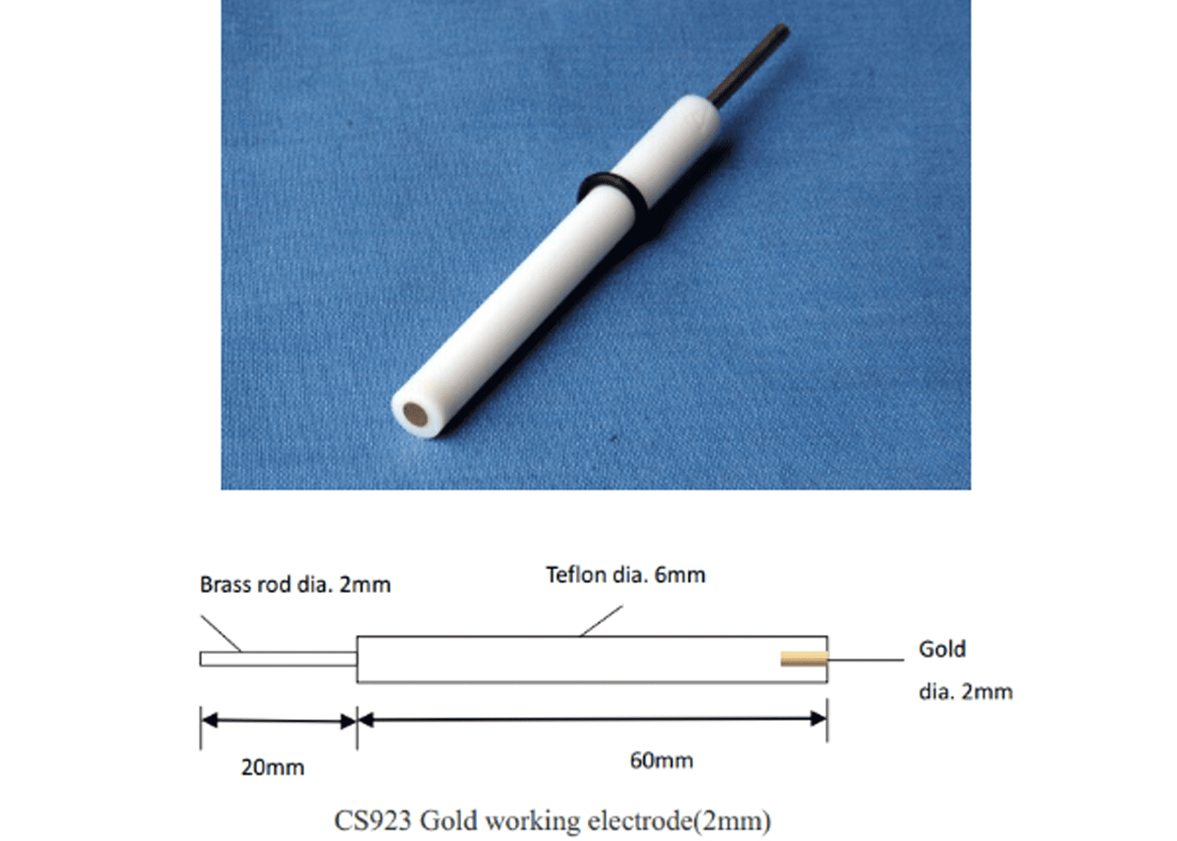 Electrodo de trabajo de oro CS923 Corrtest | Briteg