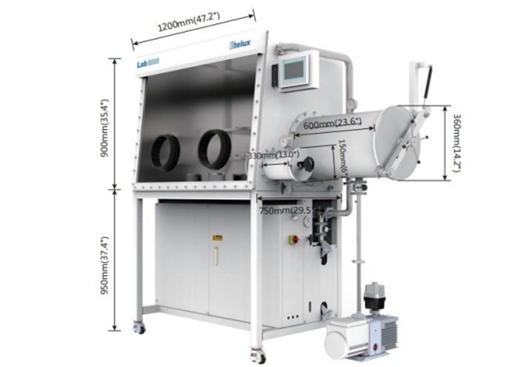 Sistema Glove Box LAB-2000 — Caja de Guantes con Atmósfera Inerte | Briteg