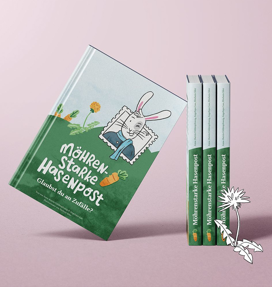 Titel des Buchcovers "Möhrenstarke Hasenpost".