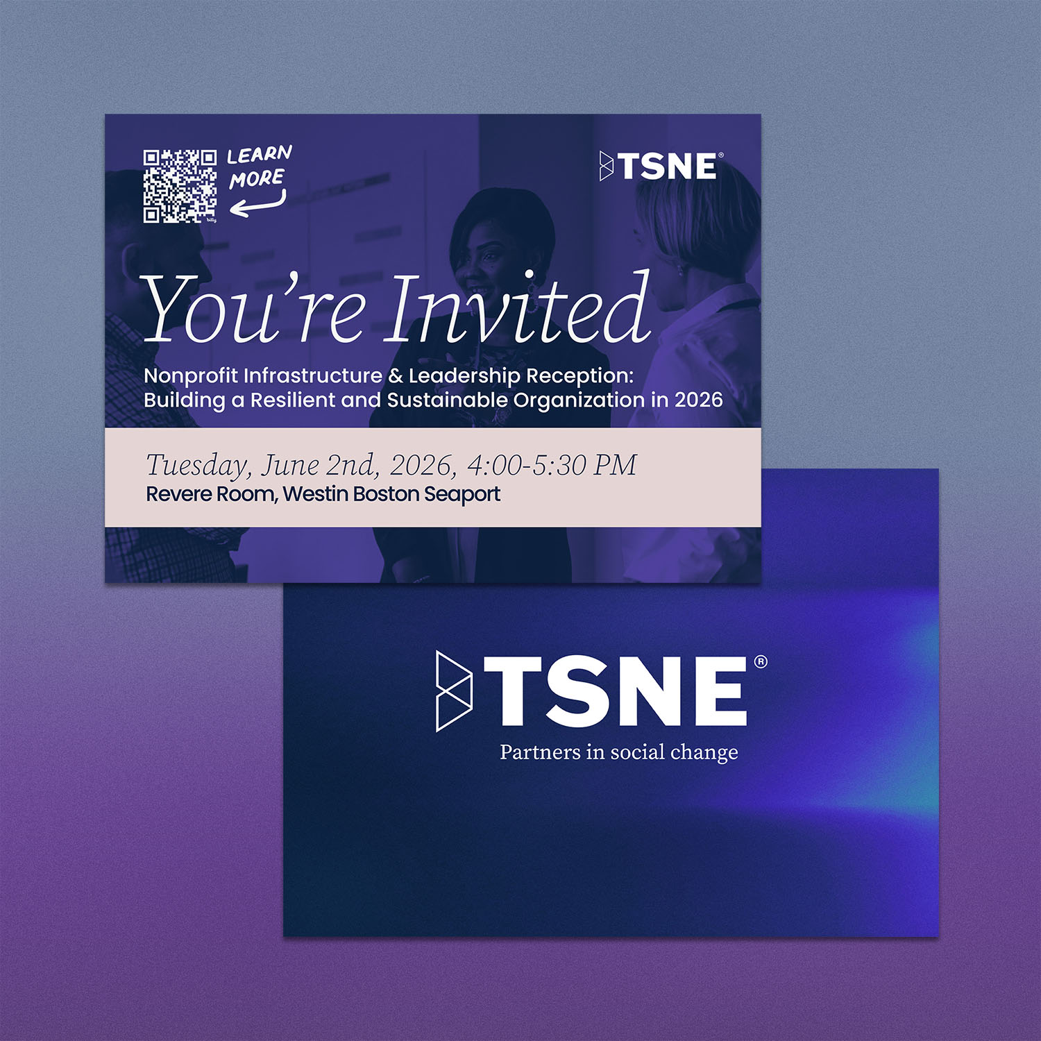 5"x7" invitation to an event