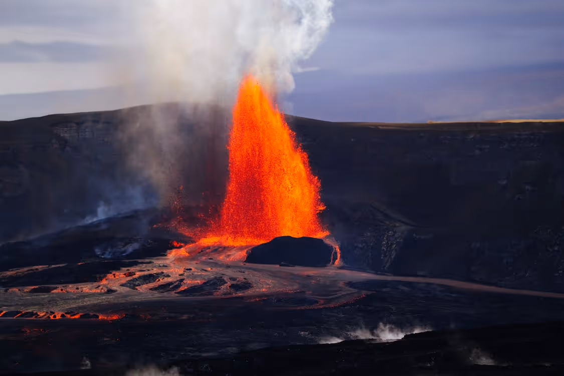 lava erupting from Kilauea Volcano in Hawaii