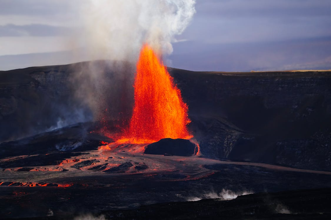 lava erupting from Kilauea Volcano in Hawaii