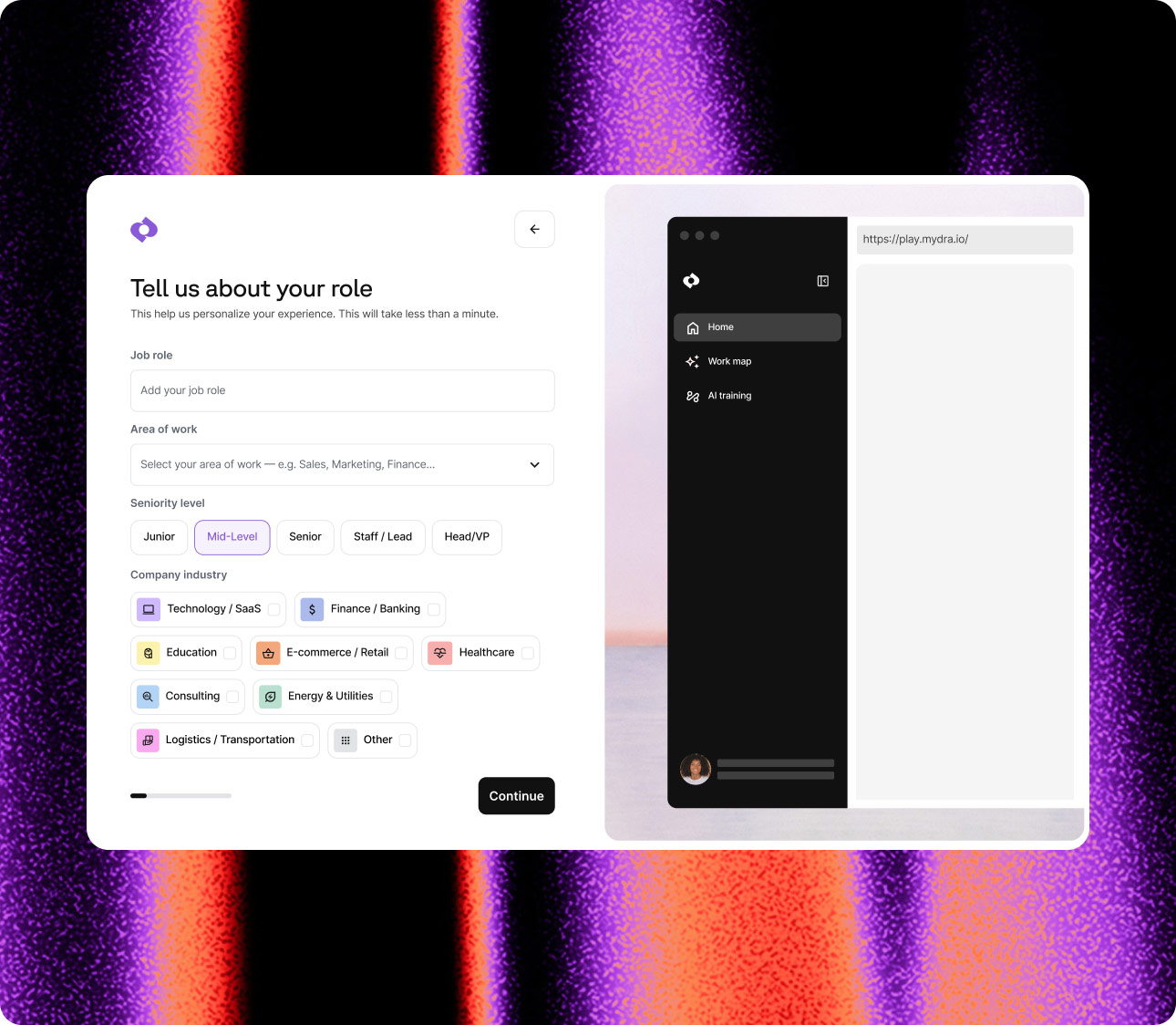 UI mockup of the redesigned workflow
