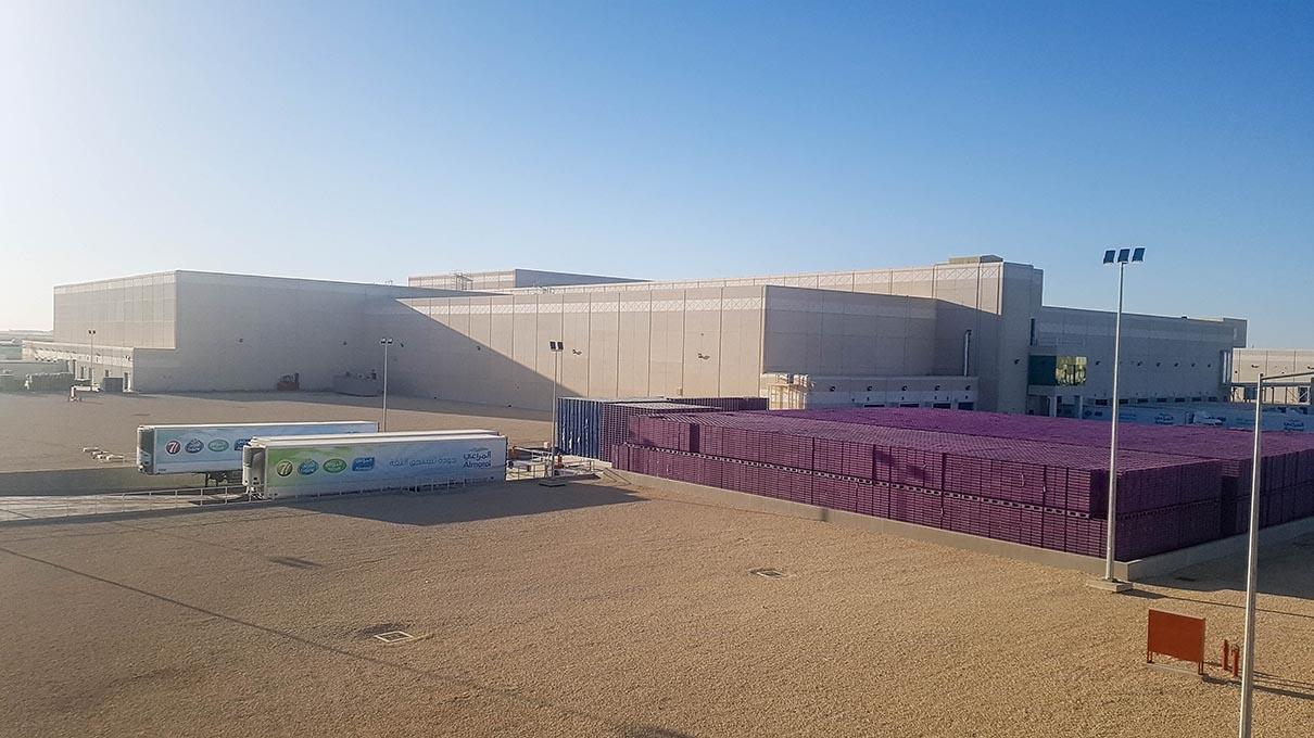 General store and production building — Al Marai Central Processing Plant 3, Al Kharj, Saudi Arabia. Delivered by OCC Weavers.