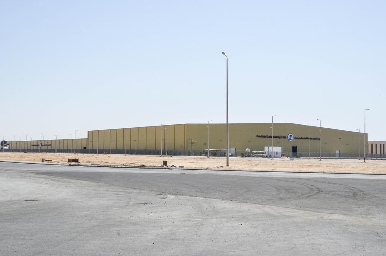 Completed factory complex — Pepsi Co Can Factory, Saudi Arabia. Delivered by OCC Weavers.